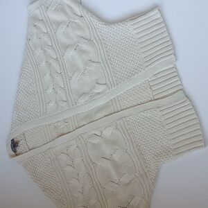 Tinley Road Ivory Cream Cabled Open Cotton Cardigan Medium